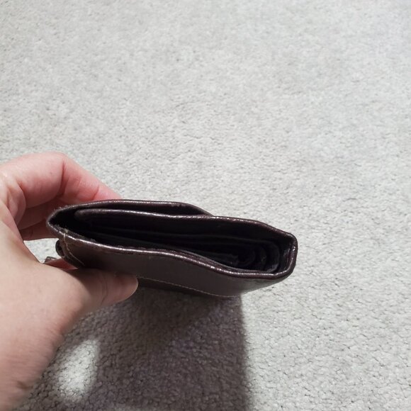 FOSSIL Genuine Leather Tri-Fold Wallet Pebbled Retro Neutral Brown 5.5" x 3.5" - Picture 4 of 13